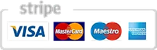 Paiement sécurisé par Stripe : Visa, Mastercard, Maestro, American Express